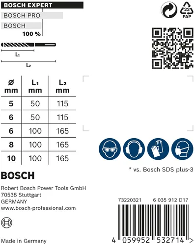 Miniatura 4 de Bosch 5X Expert SDS plus-7X - Juego de brocas para martillo