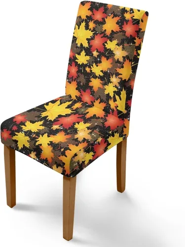 Miniatura 35 de Rnyleeg Thanksgiving Chair Covers for Living Room No Arms Turkey Pumpkin Stretch Dining Chair Covers Set of 6 Soft Washable Kitchen Chair Protector