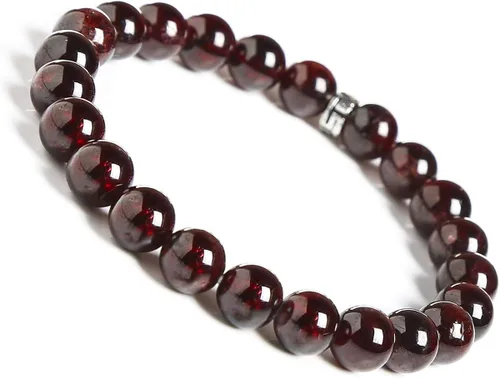 BONNY BOXX Pulsera de piedras preciosas curativas naturales, pulsera de piedra semipreciosa de 0.315in para hombres y mujeres, joyería de cristal
