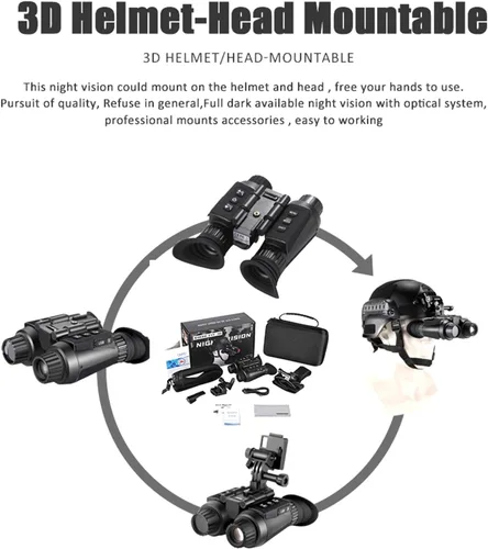 Miniatura 5 de NV8300 - Gafas de visión nocturna montadas en la cabeza para adultos, binocular de visión nocturna digital visual 4K 3D con correa para la cabeza
