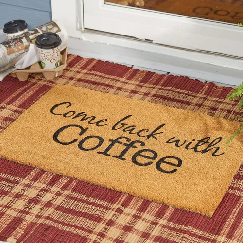 Miniatura 2 de Park Designs Regresa con el felpudo de café de 1 pies 6 pulgadas x 2 pies 6 pulgadas Fiber Fun Caffeinated Quote Design Durable Long-Term Use