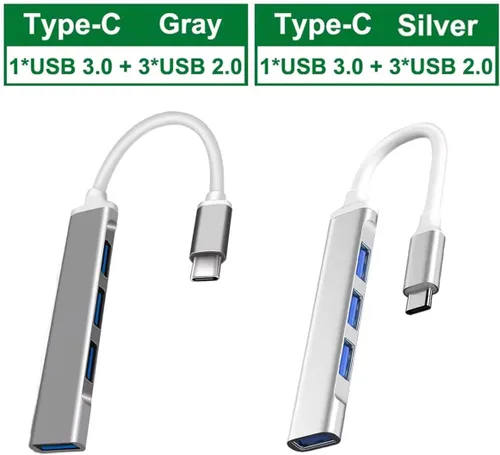 Miniatura 9 de Hub USB 3.0, 4 puertos USB Hub USB Splitter con 1 Tipo-C 1 USB3.0 y 2 USB2.0, expansor USB para laptop, cámara, teclado, uso de oficina de mouse