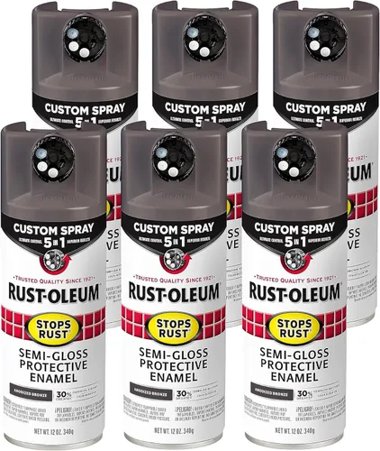Miniatura 16 de Rust-Oleum 376855 - Pintura en aerosol antióxido personalizada 5 en 1, 12 onzas, color negro mate, (paquete de 1)