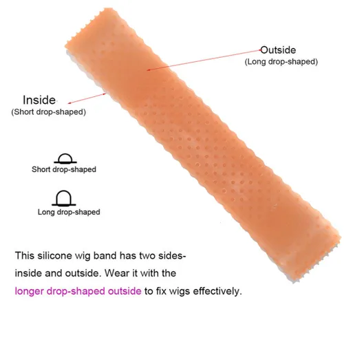 Miniatura 3 de Paquete de 2 bandas de agarre de peluca antideslizantes de silicona transparente para fijar la peluca de silicona con agarre natural para mujeres