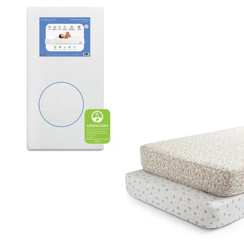 Miniatura 11 de Delta Children Twinkle Stars - Colchón para cuna y niños pequeños con funda transpirable y extraíble lavable a máquina, GREENGUARD Gold, cama