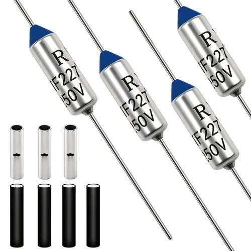 Miniatura 13 de Tnisesm Fusible térmico de metal de 73 grados, 10 unidades, 10 A, 250 V, con conectores a tope no aislados (22-18 AWG) para transformador de motor
