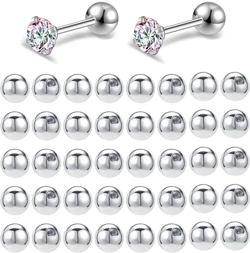 Miniatura 8 de AoedeJ Parte trasera de aretes de acero inoxidable con cierre de bola, reemplazos de parte trasera de aretes, parte trasera de aretes con tuerca