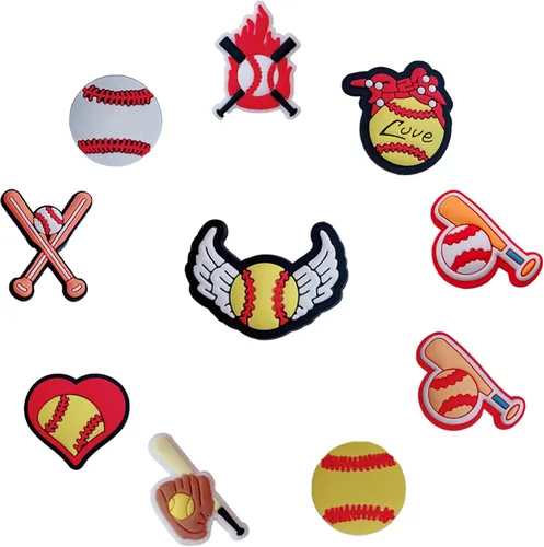 Miniatura 5 de Paquete de 50 dijes de cocodrilo para zapatos deportivos Crock para niños, béisbol, rugby, fútbol, baloncesto, zapatos, accesorios para croc