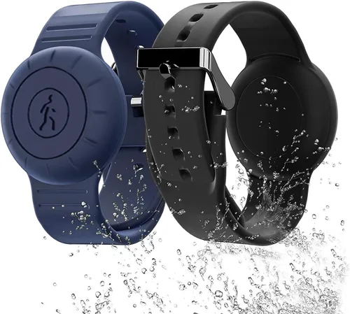 Aircawin Para pulsera impermeable Airtag, oculta para pulsera Airtag, paquete de 2 fundas de silicona antipérdida para Apple Airtag, funda Air-Tag,
