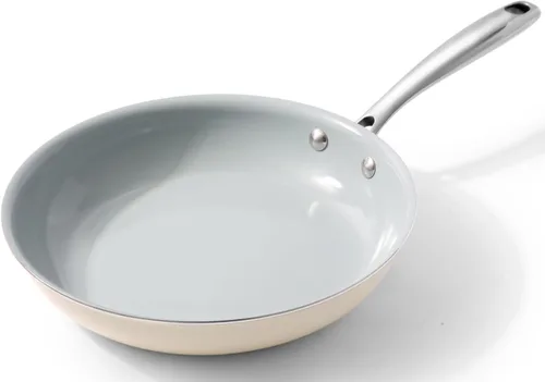 Sartén Antiadherente de Cerámica: Sartén para Huevos de 8 Pulgadas Libre de PFOA, PTFE y PFAS Beige