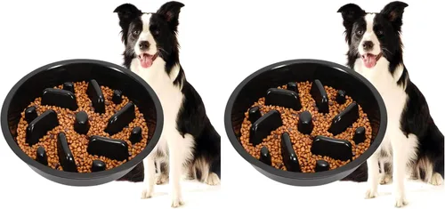 Miniatura 15 de JASGOOD Comedero lento para perros, cuenco de rompecabezas reducido para comederos elevados de mascotas, cuenco interactivo de repuesto elevado