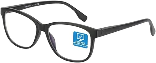K KENZHOU Lentes de luz azul para mujeres y hombres, lentes de bloqueo de luz azul para teléfonos de juegos de computadora, antifatiga ocular y Negro