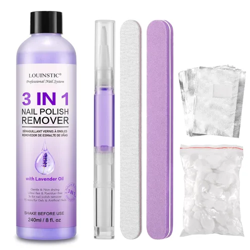 Miniatura 12 de LOUINSTIC Removedor de esmalte de gel – 0.5 onzas líquidas rápido, sin acetona, elimina fácilmente el esmalte de uñas de gel en 2-5 minutos, baja