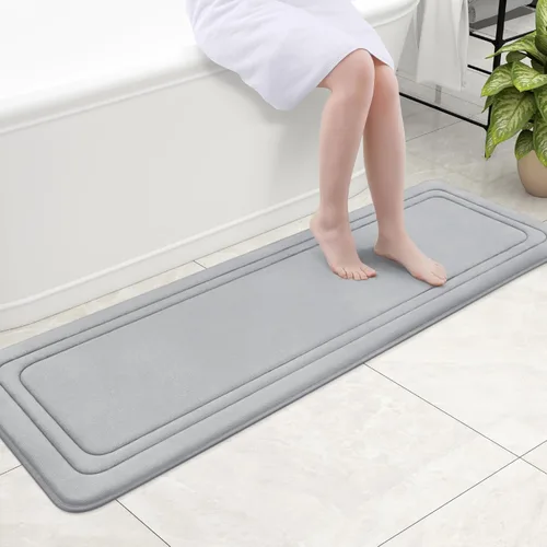 Miniatura 80 de Grandaily Alfombra de baño de espuma viscoelástica de 24 x 16 pulgadas, ultrasuave, antideslizante y absorbente, lavable a máquina, cómoda alfombra