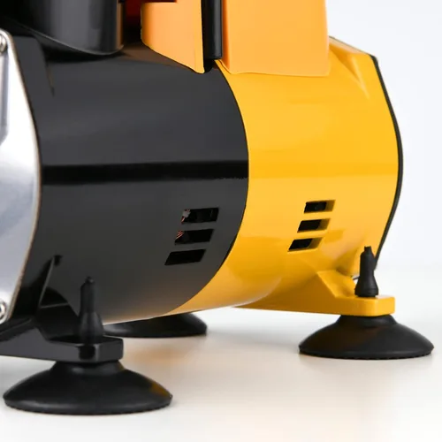 Miniatura 8 de MEEDEN Kit de compresor de aerógrafo - Compresor de aire completo de 1/5 HP para pintura de modelos con manguera de 6 pies Individual - Amarillo