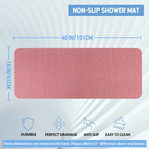 Miniatura 102 de Hargiis - Tapete antideslizante de secado rápido para tina y ducha, tapete exfoliante para pies, para baño, cocina u hotel, beige, 24 x 16 pulgadas