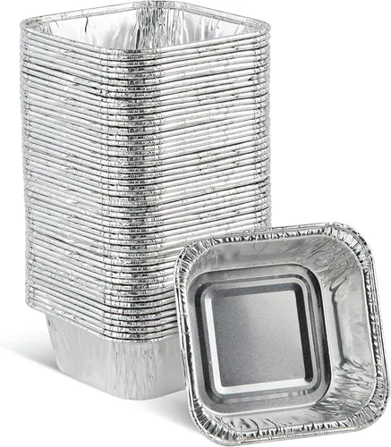 Miniatura 9 de PLASTICPRO Moldes desechables cuadrados de papel de aluminio de 8'' x 8'' x 2'' pulgadas para hornear - Utensilios de repostería perfectos