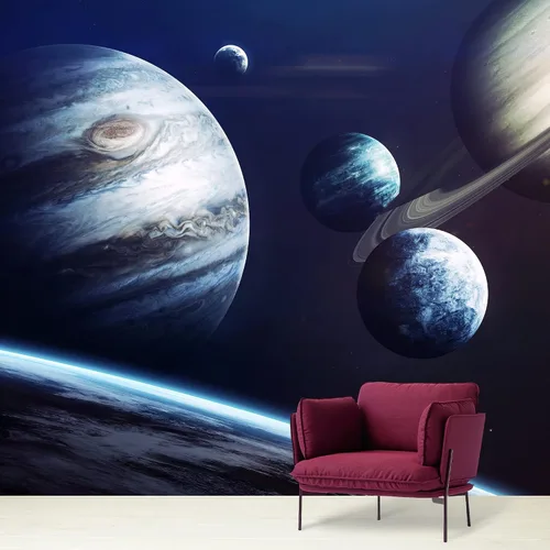 Miniatura 29 de NWT Calcomanía removible para pared, diseño de nube galáctica, estrella, nebulosa, fantasía, ciencia ficción, astronomía y arte espacial, arte