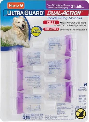 Miniatura 9 de Hartz UltraGuard - Tratamiento tópico para pulgas y garrapatas de doble acción para perros y prevención de pulgas y garrapatas, 6 meses, perros de 5