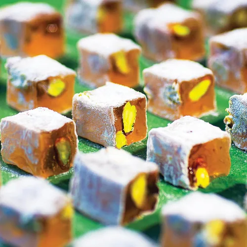 Miniatura 5 de Hazer Baba Delicias Turcas con Pistacho, Caja de bocadillos gourmet, Tradicional, Bocadillo vegano, Lokum turco, Dulces únicos, Loukumi, Delicias