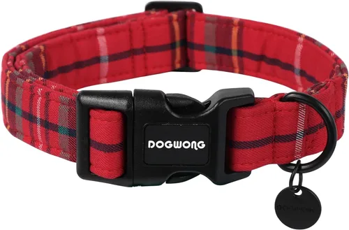 Miniatura 56 de DOGWONG Collar de Algodón Navideño para Perro, Collar de Perro Rojo de Papá Noel, Collares Duraderos para Mascotas de Fiestas Navideñas, Lindo Rojo