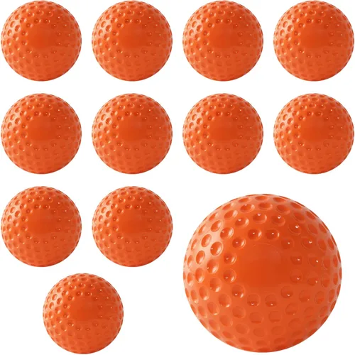 Pelotas de béisbol 12 unidades de pelotas de béisbol con hoyuelos, máquina de lanzar pelotas de béisbol de 9 pulgadas para coordinación mano-ojo,