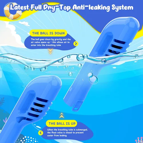 Miniatura 6 de Kids Full Face Snorkel Mask, Snorkeling Gear for Kids, Kids Scuba Mask and Snorkel, Diving Mask, Snorkeling Set, 180 Degree Panoramic View Anti-Fog