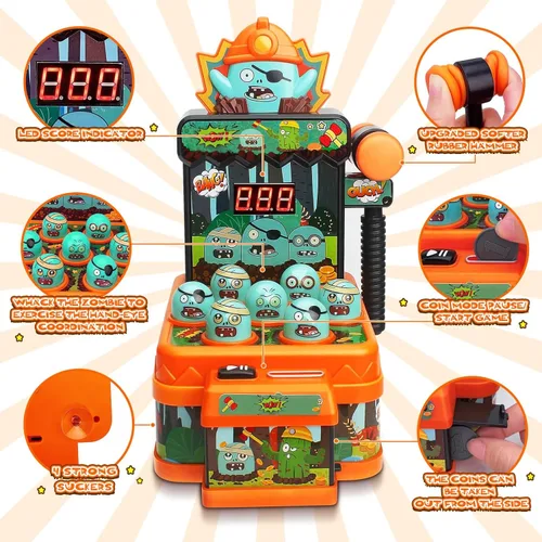 Miniatura 4 de Juguetes de juego de arcade para niños de 3 años, Whack Game Mole, mini juguetes electrónicos interactivos de martillaje y golpeteo, idea de regalo