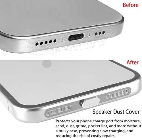 Miniatura 4 de Enchufe antipolvo USB C, cubierta de puerto USB C, cubierta de enchufe USB C con protector de altavoz, cubierta antipolvo compatible con iPhone 17
