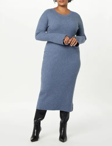 Miniatura 5 de The Drop Vestido tipo suéter acanalado con mangas acampanadas Fernanda para mujer