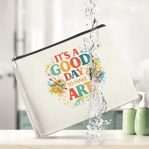 Miniatura 7 de YeleY Art Gifts Makeup Bag for Women, It's a Good Day to Make Art Cosmetic Pouch, Artist Gift Thank You Present Travel Toiletry Bag