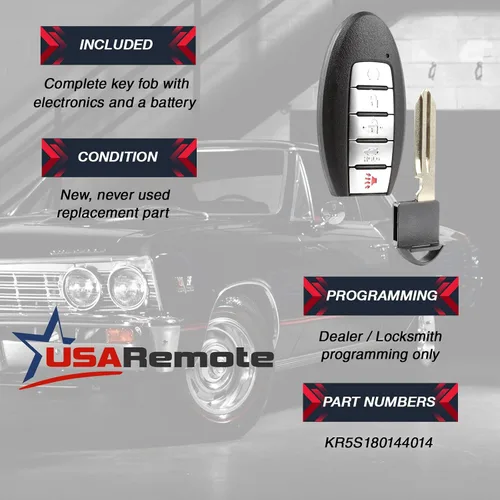 Miniatura 3 de Compatible con 2013 2014 2015 Nissan Altima Smart Key Fob Keyless Entry Remote (KR5S180144014)