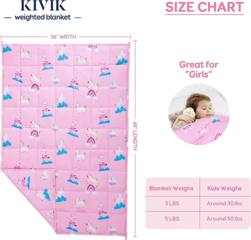 Miniatura 6 de Kivik Manta con peso de 5 libras, transpirable, pequeña y pesada, para dormir y relajarse, para cama, sofá, hogar, escuela, lavable a máquina