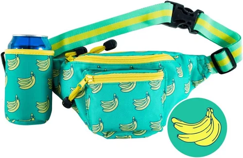 Miniatura 5 de Tipsy Elves DARE - Riñonera de neón para raves, festivales musicales y fiestas de disfraces, Plátano Verde Habana