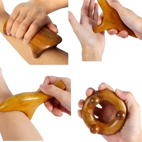 Miniatura 6 de Masajeador tailandés tradicional masajeador corporal manual Vietnam masajeador de madera fragante reflexología de pies, punto de acupuntura