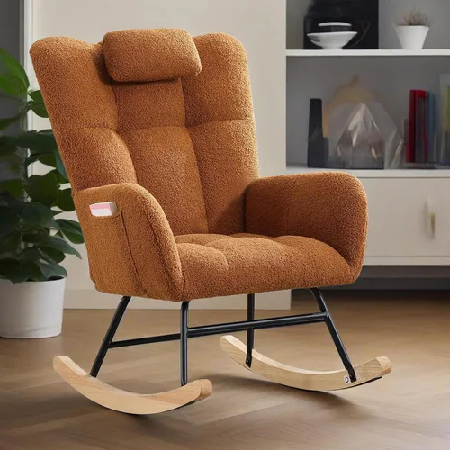 Mecedora para guardería, mecedora tapizada para bebé, silla de lectura con respaldo alto, sillas cómodas para sala de estar, dormitorio, enfermería