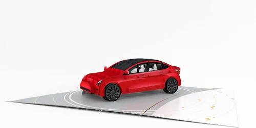 Miniatura 6 de WOWPAPERART Tarjeta de felicitación 3D desplegable para nuevos propietarios de Tesla Model 3, amor, cumpleaños, Navidad, felicitaciones, sorpresa