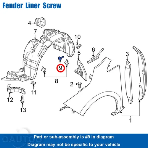 Miniatura 4 de 20pcs M4.8-0.063x0.591 in Cubierta de parachoques Fender Liner & Rocker Panel Moldeo Tornillo de Tapping para Nissan & Infiniti 01451-00841