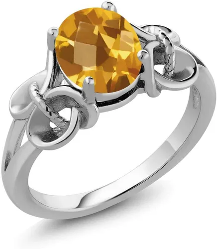 Miniatura 94 de Gem Stone King Anillo de compromiso ovalado con piedra natal para mujer, plata de ley 925, ovalado de 0.354 x 0.276 in, anillo de compromiso