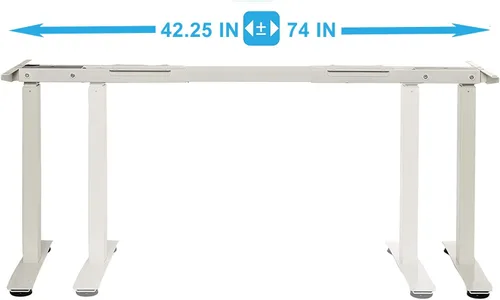 Miniatura 4 de UNICOO Marco ajustable de escritorio eléctrico de pie, motor doble, elevación de 3 etapas, teclado de 4 memorias, gris, se adapta a tamaño superior