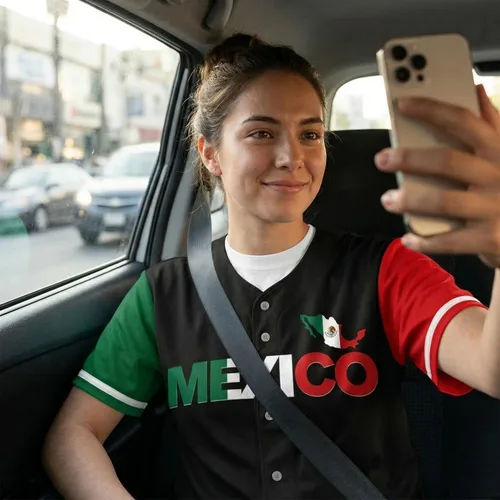 Miniatura 2 de Camiseta de béisbol personalizada de México, camisas personalizadas con orgullo mexicano con número de nombre para hombres y mujeres, camisa