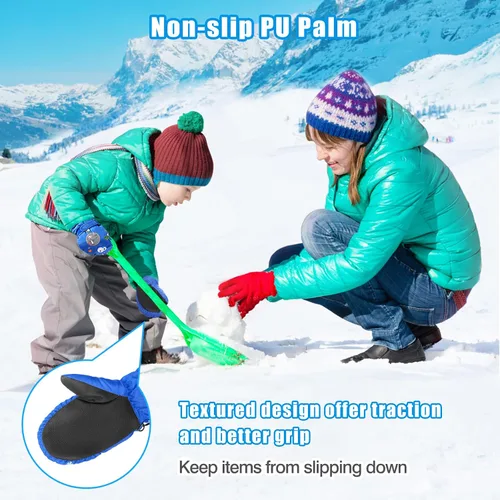 Miniatura 4 de MoKo Manoplas de esquí para niños, guantes de esquí aislados impermeables para niñas y niños, guantes de nieve de invierno para niños