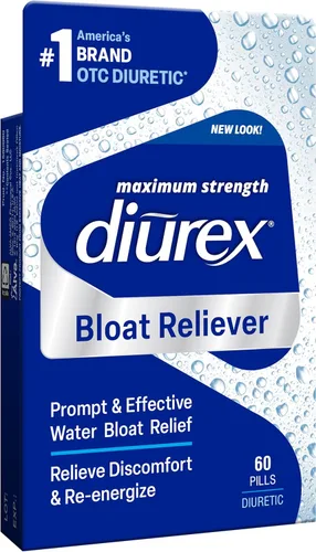 Diurex Alivio de la hinchazón | Alivia la hinchazón del agua, la hinchazón, la hinchazón y la fatiga | Reenergiza | Máxima fuerza | 60 unidades