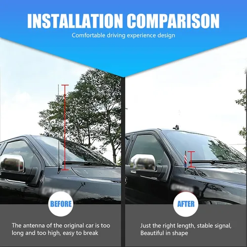 Miniatura 3 de 1 pieza de antena de bala modificada para coche, antena decorativa personalizada antirrobo con bandera americana de 5.5", señal estable