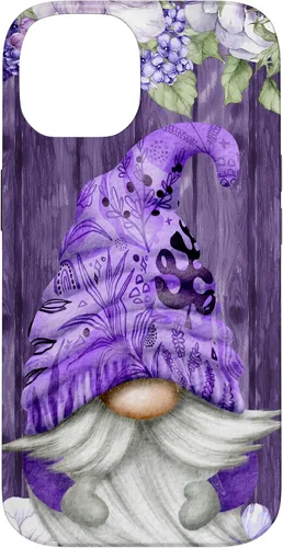 Miniatura 4 de Cute Purple Aesthetic Anemones Flower Pattern Lavender Gnome Case for iPhone 17