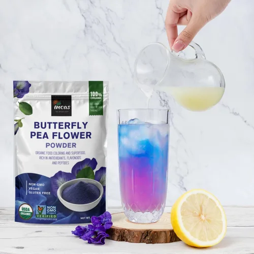 Miniatura 4 de INCAS - Polvo de flor de guisante mariposa 100% orgánico USDA (4 onzas) Té Matcha azul orgánico Extracto verificado sin OMG de Tailandia
