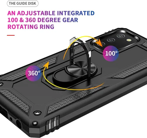 Miniatura 5 de TJS Funda compatible con Samsung Galaxy A03S, con protector de pantalla de vidrio templado, soporte magnético con soporte magnético resistente y Azul