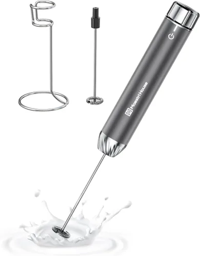 Maestri House Espumador de leche recargable con control de velocidad sin escalones, LunaFro Max espumador eléctrico de mano impermeable, mezclador