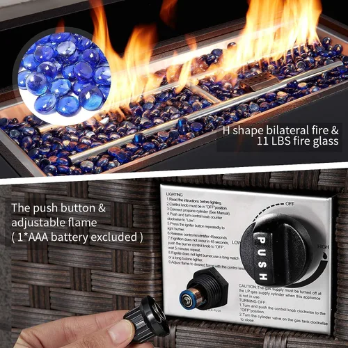 Miniatura 4 de U-MAX - Mesa para fogata a gas propano de 44 pulgadas para uso al aire libre
