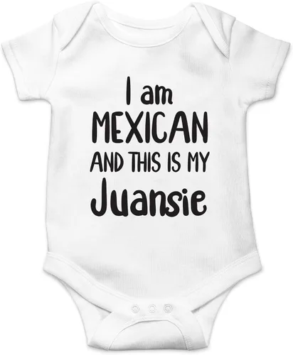 Miniatura 9 de CBTwear Traje de bebé con texto en inglés "I Am Mexican And This Is My Juansie", ropa de humor unisex